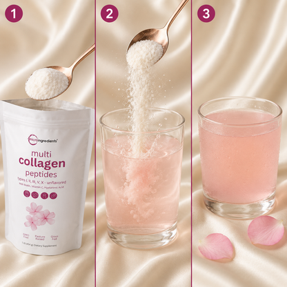Multi Collagen Peptides — 5 Tipos de Colágeno + Biotina, Vitamina C y Ácido Hialurónico